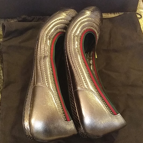 Pre-Owned Gucci Metallic Flat Sandles - Picture 16 of 16